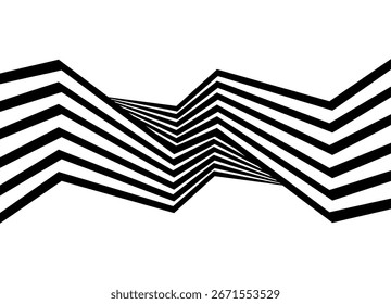 Vector pattern of black parallel retro lines on a white background. Broken Design Element. SportyVector Background for Covers, Advertising, Packaging. Intertwined Ribbons