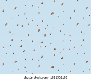 Vector Pattern Of Blue Color With Pieces Of Chocolate Chips