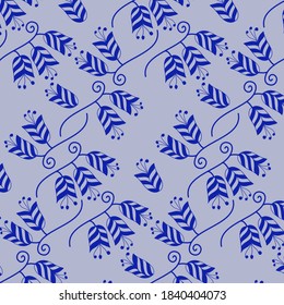 patrón vectorial, flores azules azul