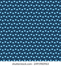 vector pattern with blue pentagon and lines 