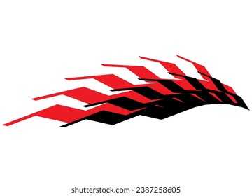 Vector pattern for the body of a sports car, boat, motorcycle, SUV, toy, Abstract wing. Sportswear. Vehicle sticker. Trendy vector background.