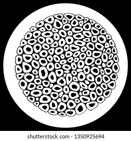 Vector pattern for bowl plate decoration black white organic natural