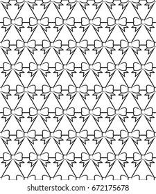 vector pattern with bows black-white 