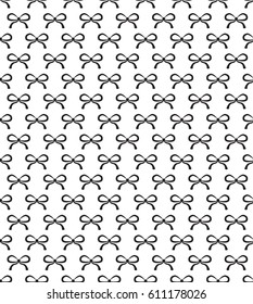vector pattern with bows black-white outline