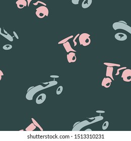 
Vector pattern for boys retro car and retro moped in children's style for children's room, Wallpaper, fabrics, wrapping paper and backgrounds
