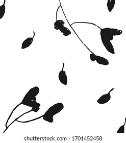 Vector pattern with branch leaves