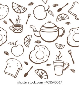 vector pattern breakfast line