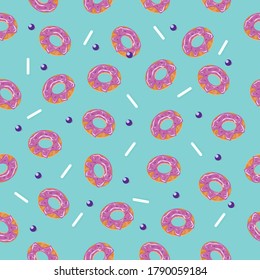 vector pattern bright pink donut. it can be used on any background