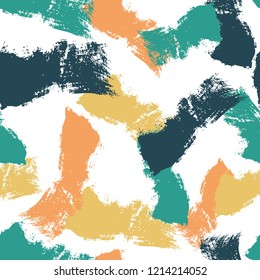 Vector pattern with brush strokes. Abstract seamless background