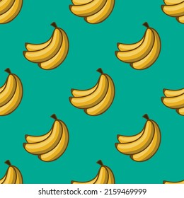 Vector pattern bunch of ripe bananas