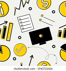 Vector pattern business marketing in yellow and black colors