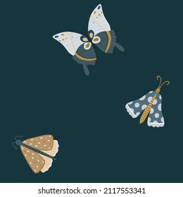Vector pattern with butterflies for fabric, gift paper, stationery
