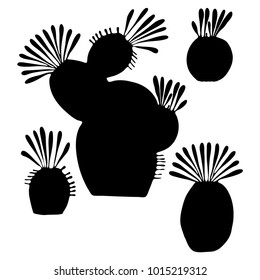 vector pattern with cactus
Hand drawn, ink brush graphic of a cactus,  isolated on white background.
Can be used for printing on paper, stickers, badges, bijouterie, tattoo.