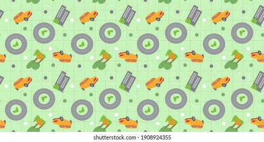 Patrón vectorial con coches. Textura para tela, envoltura, textil, papel pintado, prendas de vestir. 