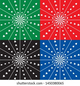 Vector pattern for a casino on the green, red, blue, black background
