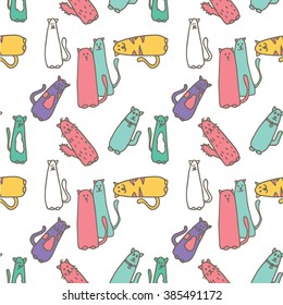 Vector Pattern Cat colorful