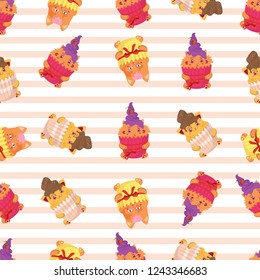 vector pattern with cat muffins