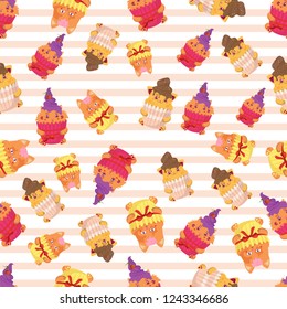 vector pattern with cat muffins
