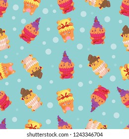vector pattern with cat muffins