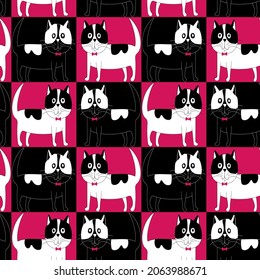 Vector pattern cats. Cute cats. For printing on fabric wallpaper paper.