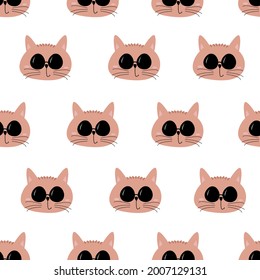 vector pattern with cats. Ideal for postcards, children's gifts, covers, invitations, backgrounds
