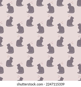 Vector pattern cats. For print and web. Pattern with cute cats.