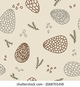 Vector pattern of cedar cones	

