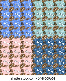 Vector pattern with Chihuahua and bone