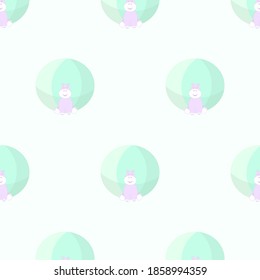 vector pattern for children, Hippo with a ball