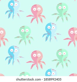 vector pattern for children, octopuses