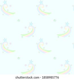vector pattern for children, rainbow with stars