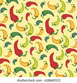 Vector pattern with chili peppers