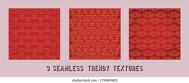 Vector pattern in Chinese style for decoration of textiles, wallpapers, walls, surfaces.