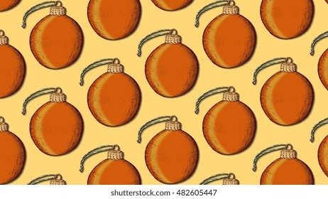 Vector pattern with Christmas balls. Christmas tree decorations illustration