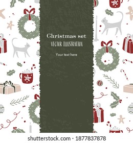 Vector pattern of Christmas elements