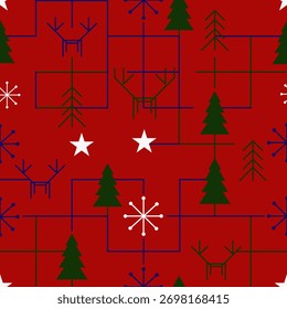 Vector Pattern Christmas Geometric Reindeer