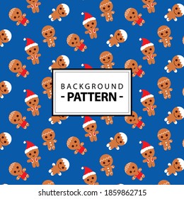 Vector pattern Christmas gingerbread drawing