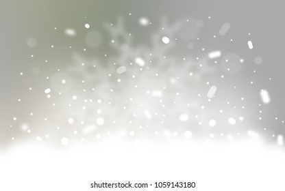 Vector pattern with christmas snowflakes. Blurred decorative design in xmas style with snow. The pattern can be used for new year ad, booklets.