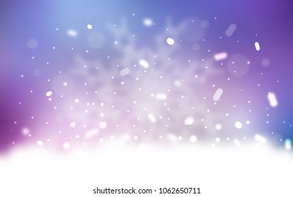 Vector pattern with christmas snowflakes. Blurred decorative design in xmas style with snow. The template can be used as a new year background.