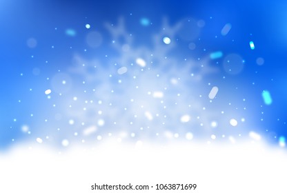 Vector pattern with christmas snowflakes. Blurred decorative design in xmas style with snow. New year design for your ad, poster, banner.