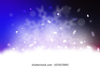 Vector pattern with christmas snowflakes. Blurred decorative design in xmas style with snow. The template can be used as a new year background.