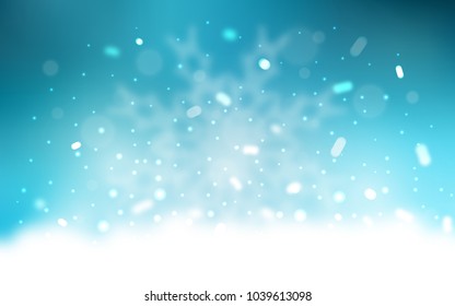 Vector pattern with christmas snowflakes. Decorative shining illustration with snow on abstract template. New year design for your business advert.