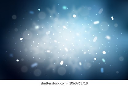 Vector pattern with christmas snowflakes. Decorative shining illustration with snow on abstract template. New year design for your ad, poster, banner.