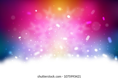 Vector pattern with christmas snowflakes. Decorative shining illustration with snow on abstract template. New year design for your ad, poster, banner.