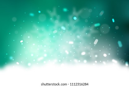 Vector pattern with christmas snowflakes. Decorative shining illustration with snow on abstract template. New year design for your business advert.