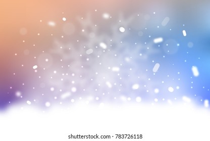 Vector pattern with christmas snowflakes. Decorative shining illustration with snow on abstract template. The pattern can be used for new year leaflets.