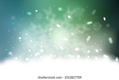 Vector pattern with christmas snowflakes. Shining colored illustration with snow in christmas style. The template can be used as a new year background.