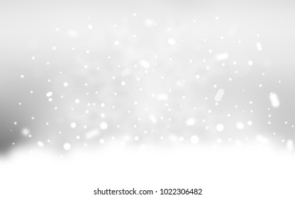 Vector pattern with christmas snowflakes. Snow on blurred abstract background with gradient. The pattern can be used for new year ad, booklets.