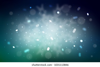 Vector pattern with christmas snowflakes. Snow on blurred abstract background with gradient. New year design for your ad, poster, banner.