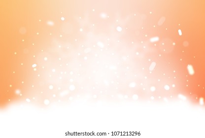 Vector pattern with christmas snowflakes. Snow on blurred abstract background with gradient. New year design for your ad, poster, banner.